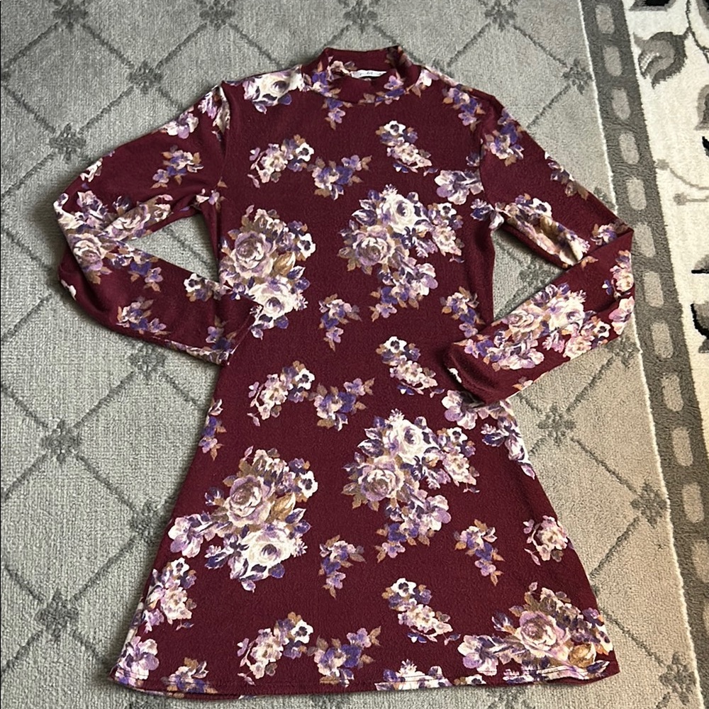 Floral Burgundy Dress